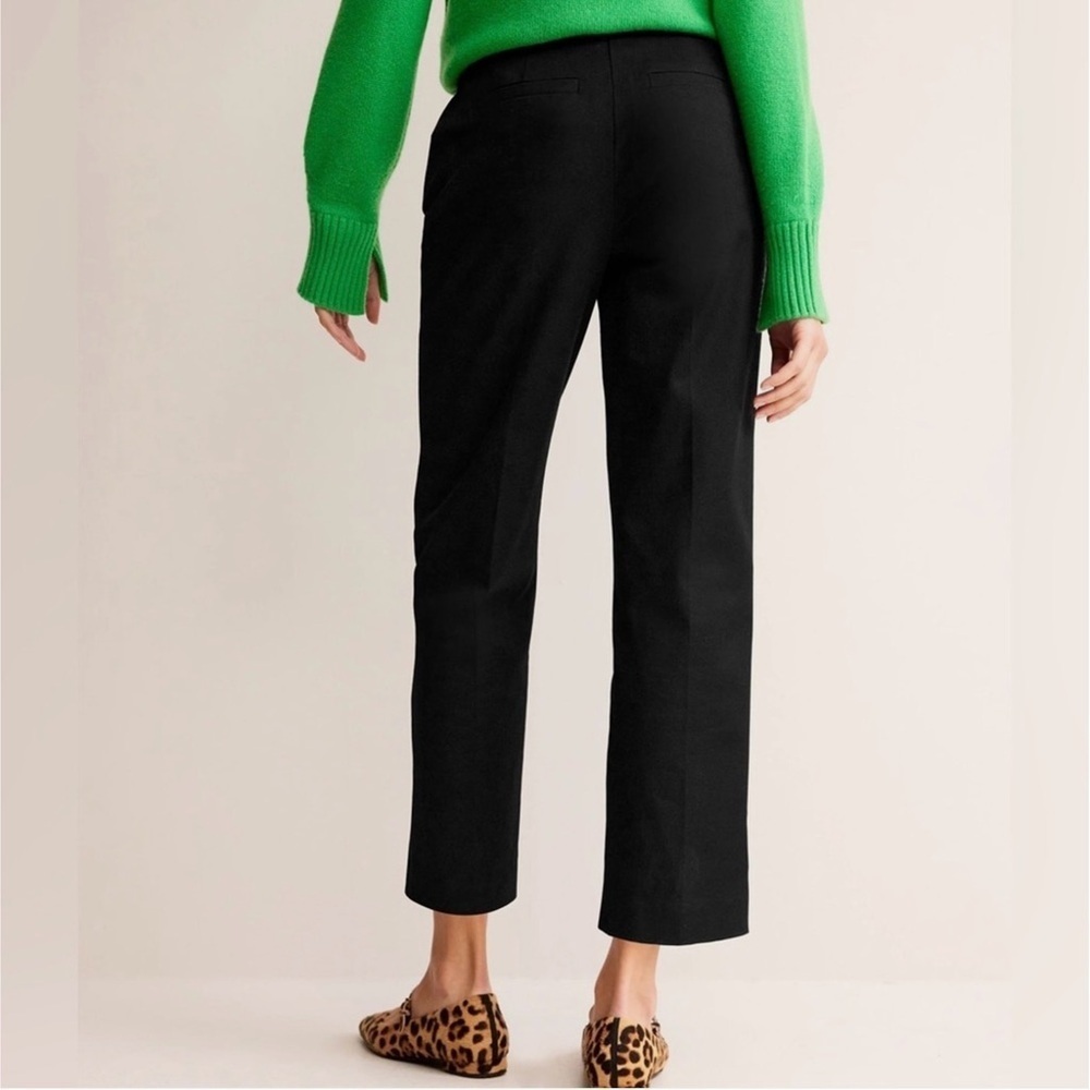 BODEN Kew Bi-Stretch Trousers Black Cotton Size 8 - Picture 2 of 10